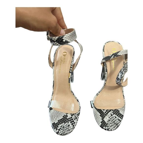 OLIVIA FERGUSON Grey Snake Print Heels. Size 7.5 NWOT - Picture 4 of 7